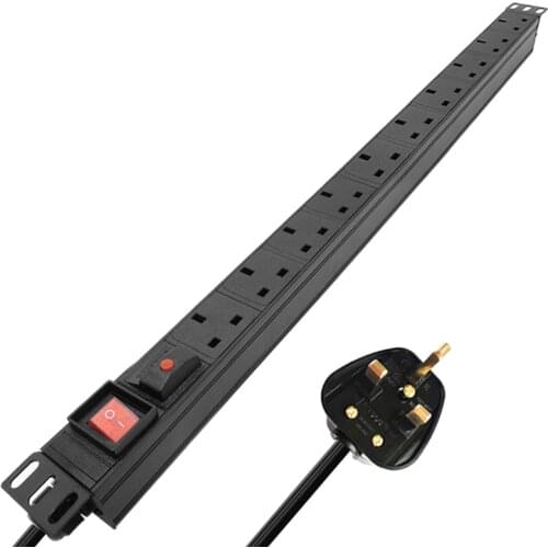 10AC 13A UK SOCKET Aluminum alloy power With overload protection function Double break switch control 2m extension line UK PLUG