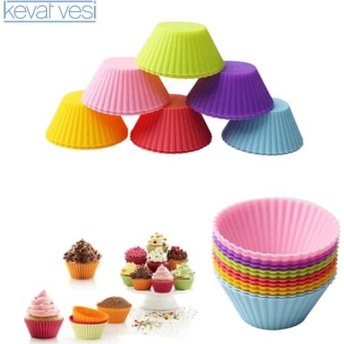 12Pcs/set Slicone Mold Muffin Cupcake Baking Molds Silicone Cupcake Cups Cake Tool Bakeware Baking Pastry Kitchen Tools
