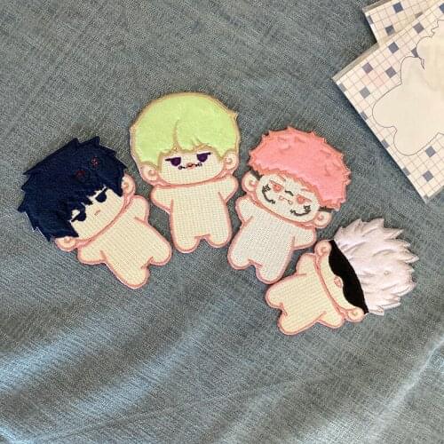 2021 Anime Jujutsu Kaisen Cute Embroidery Sticker Figure Plush Badge Cosplay Cartoon Ryomen Sukuna Fushiguro Megumi Gojo Satoru