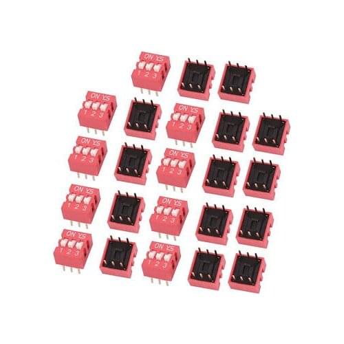 23 Pcs DIP Switch 2 Row 6 Terminals 3 Positions Sliding Switch 2.54mm Pitch