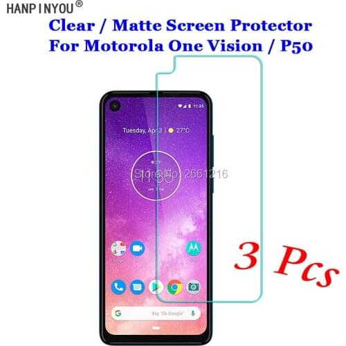 3 Pcs/Lot For Motorola One Vision / P50 6.3" New HD Clear / Anti-Glare Matte Front Screen Protector Touch Film Protection Skin