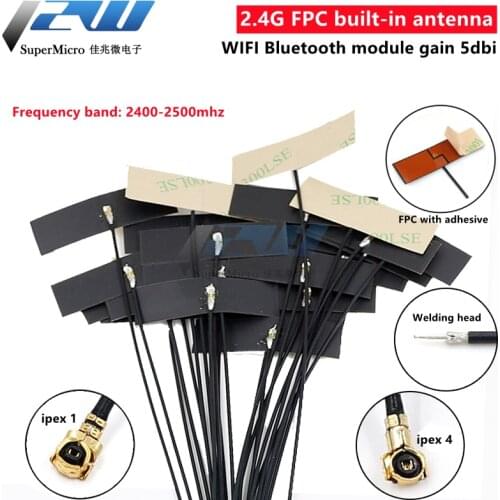 5 pcs WiFi 2.4G high gain built-in flexible FPC soft antenna ZigBee Bluetooth module ipex patch antenna