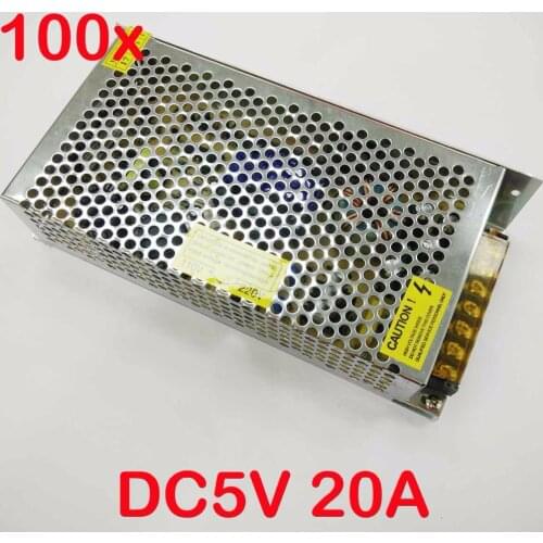 FREE DHL 100pcs/lot DC5V 20A 100W Switching Power Supply transformer, Input AC110~240V ,2 years warranty