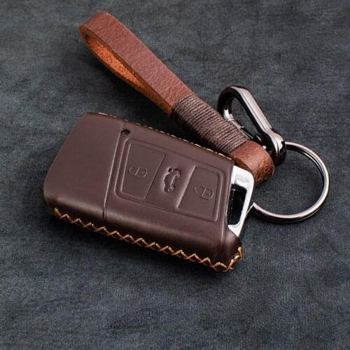 Handmade genuine leather car key cover case bag For volkswagen 18 19 Magotan 19 Passat B7 B8 CC Car styling accessories