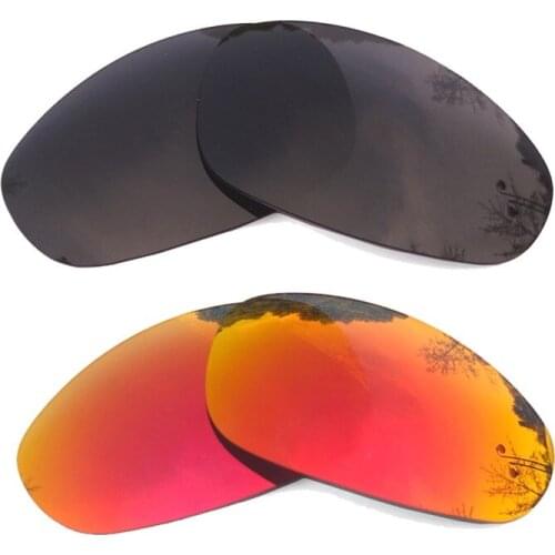 Black & Orange Red Mirrored Polarized Replacement Lenses for Juliet Frame 100% UVA & UVB