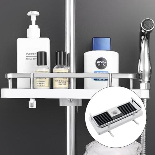 Shower Storage Holder Rack Organizer Bathroom Shelf Shampoo Tray Stand No Drilling Floating Shelf For Wall Bathroom Storage