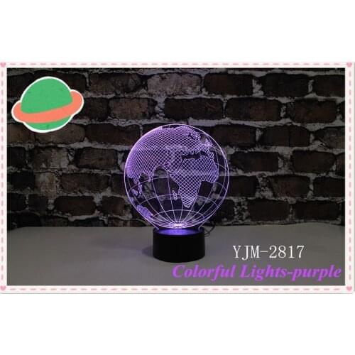 Docor Gift 3D Nite Lite with 7colors changeable Induction Saving Nite Lite Earth shape