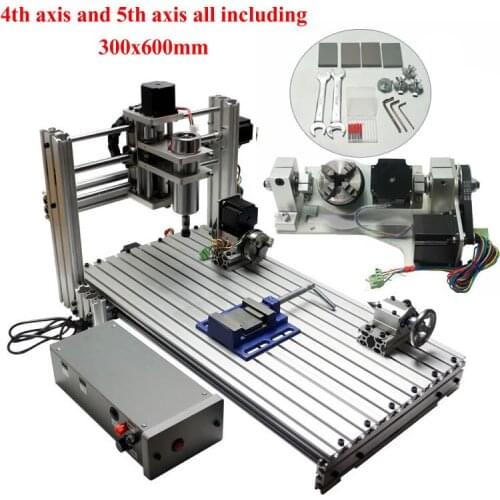 DIY cnc 3060 engraving milling machine with 4th 5th axis bigger than cnc 3020 3040 machine for wood plastic aluminum router