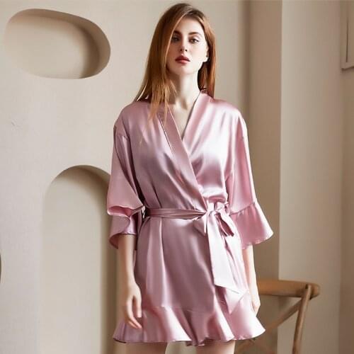 Satin Bride Bridesmaid Wedding Robe Summer New V-neck Women Kimono Bath Gown Silky Nightdress Intimate Lingerie Sexy Sleepwear