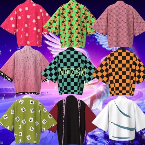 Demon Slayer Cosplay Costumes Haori Kimono Coat Bathrobe Cloak Japanese Anime Adult Child COS Apparel Christmas Halloween