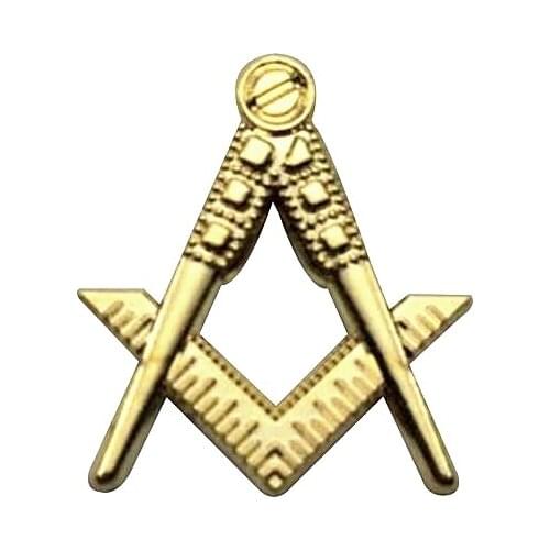 Masonic Lapel Pins Gold Compass And Square Cut Out Brooch Gifts Badges With Butterfly Clutch,18.5mm