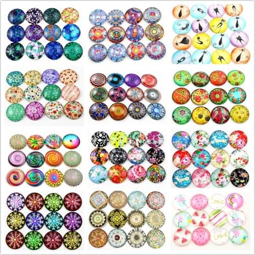 Fashion New 10pcs 25mm Mixed Handmade Photo Glass Cabochons Pattern Dome for DIY Jewelry Making Accessories Supplies
