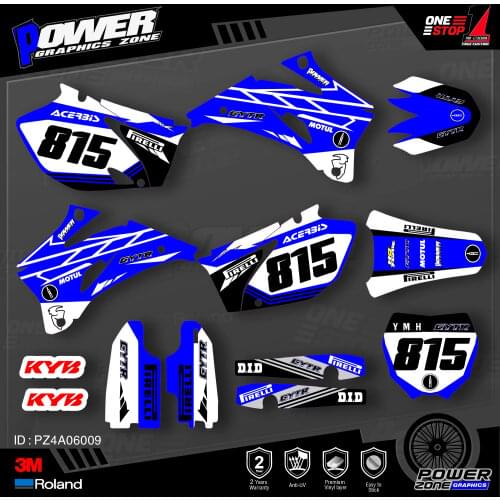 PowerZone Custom Team Graphics Backgrounds Decals 3M Stickers Kit For YAMAHA 2006-09 YZF250 450 009