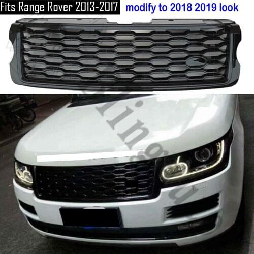Front grille front radiator fits for L and Rover R ange R over 2013-2017 modify to 2018 2019 look all black painting