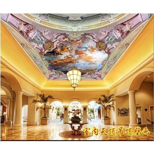 Custom photo wallpapers 3d ceiling murals wallpaper Hd European character painting ceiling mural 3d wallpaper for living room