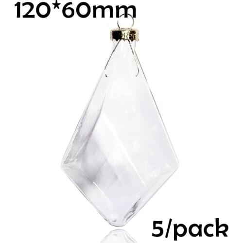 Promotion - DIY Paintable Clear Christmas Decoration Ornament 120mm Glass Diamond, 5/Pack