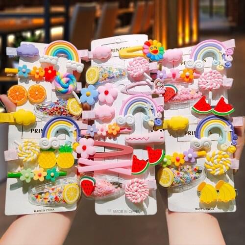 Mix Barrettes for Women Girls Colorful Bobby Pins Duck Clips Decorative Rainbow Fruit Hair Pins Hair Accessories JX012601