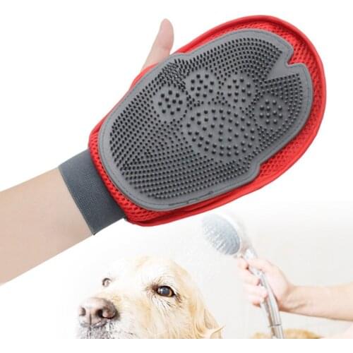 Pet Grooming Glove Cat Dog Silicone Hair Removal Combing Mitten Puppy Kitten Deshedding Hair Gloves Dogs Bath Cleaning Supplies