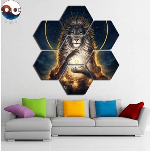 Soulkeeper Hight Res by JoJoes Art 7 pieces Lion painting Wall Art Picture Gift Home Decoration Canvas Print painting