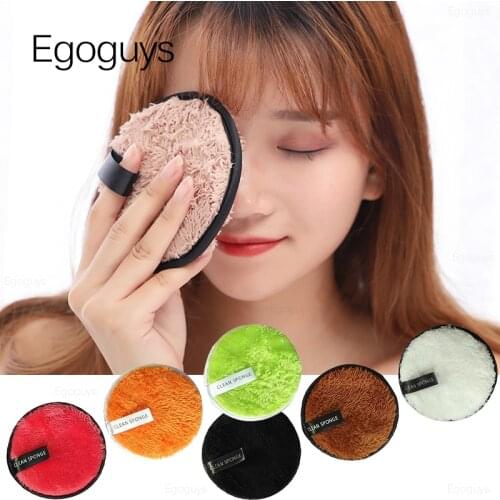 1PC Multicolor Cotton Micro Fiber Makeup Remover Sponge Pads Facial Cleaning Towel Cosmetic Powder Puff Face Wash Cleanser Tools