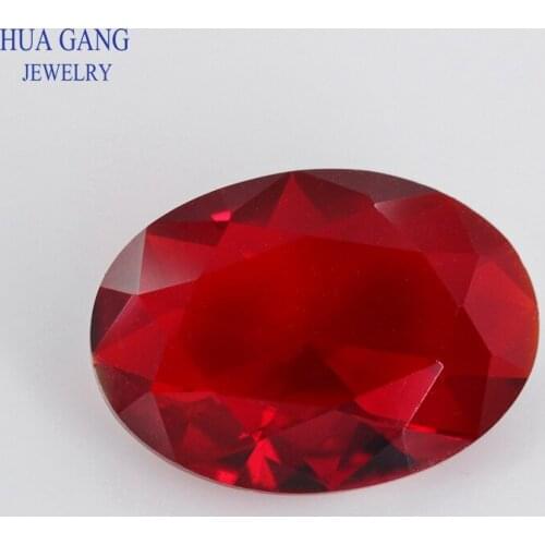 2x3~15x20mm Garnet Color Oval Shape Loose Glass Beads Synthetic Gems For Jewelry Wholesale Free Shipping