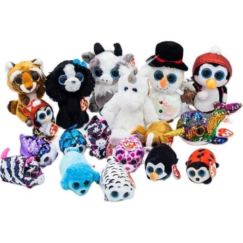 Ty Beanie Stuffed Animal Owl Unicorn Cat Dog Flamingos Fox Reindeer Lion Mouse Bunny Doll Collectible Toys Child Birthday Gift