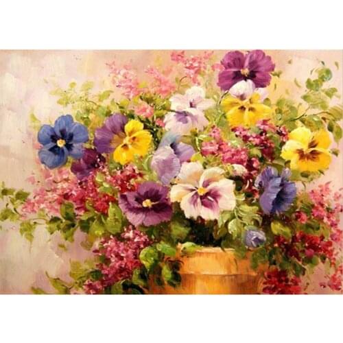 Flowers Drawing Figure Printed Canvas 11CT Cross-Stitch Complete Kit DIY Embroidery DMC Threads Painting Knitting Floss