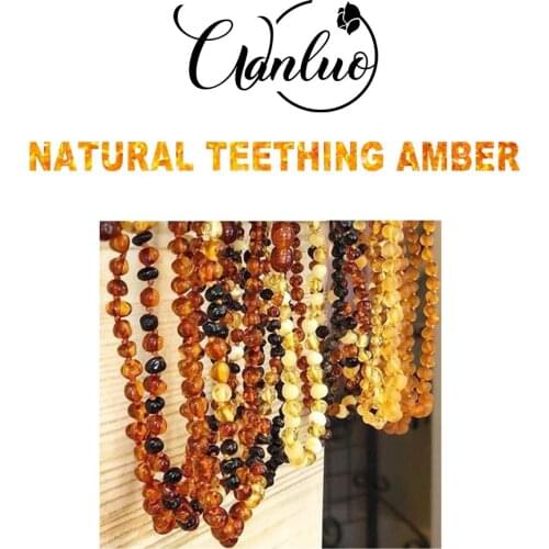 WL (Drop Shipping) Classic Amber Teething Bracelet/Necklace for Baby Adult Authentic 8 Sizes Natural Amber Stone Women Jewelry