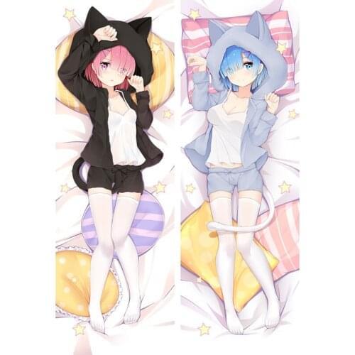 ZENGIA Japanese Anime Re:Zero Rem Bedding Dakimakura Huggable Body Pillow Case Cosplay DIY Custom Cushion Otaku Pillowcase