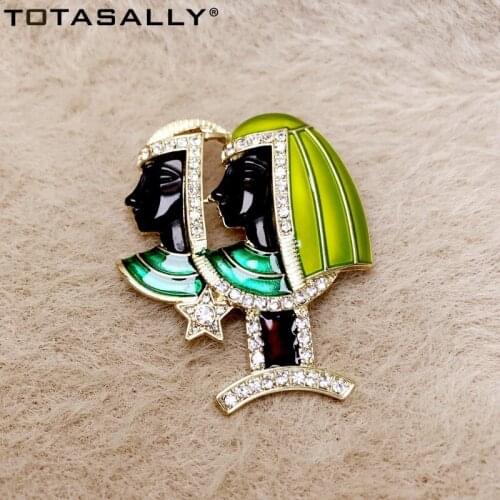 TOTASALLY fashion enamal zircon EGYPT QUEEN unique party show luxury brooch pin for women gift jewelries dropship