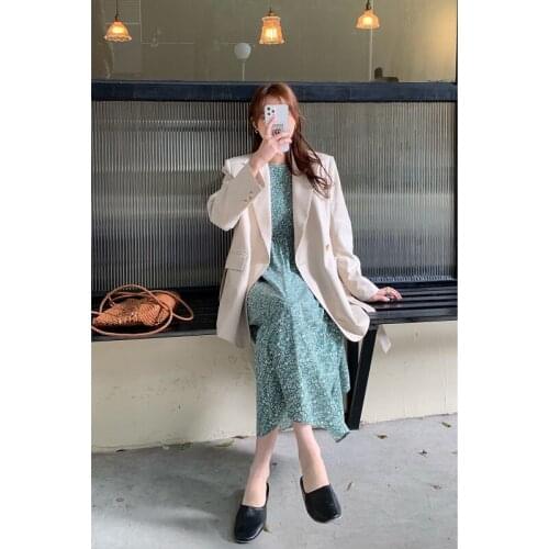 Spring New Bohemia Floral Dress Women Casual O Neck High Waist Long Sleeve Dress for Women Fashion Print Summer Dresses EY221