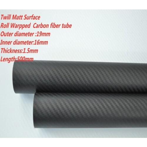1-4pcs 19MM OD X 16MM ID X 500MM Carbon fiber wing tube Quadcopter arm Hexrcopter 19*16