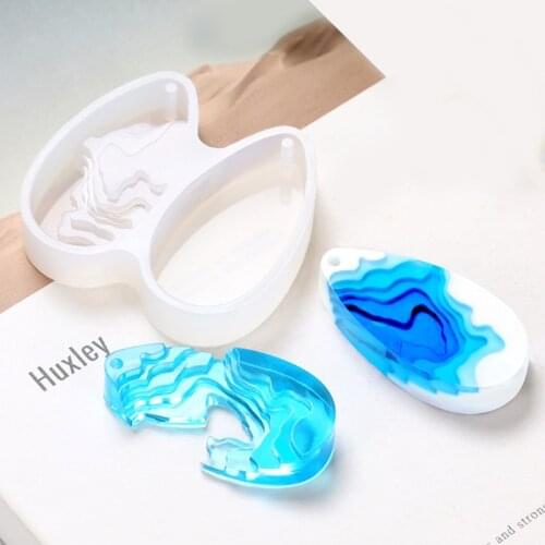 1Pcs Round Water Drop Step Field Island Pendant Handmade DIY Epoxy Resin Mold Crystal