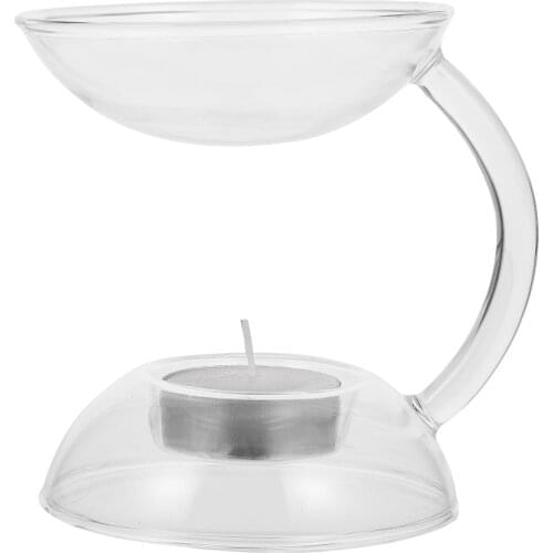 1pc Prime Durable Chic Sturdy Aroma Heating Holder Aroma Oil Burner Glass Incense Stove
