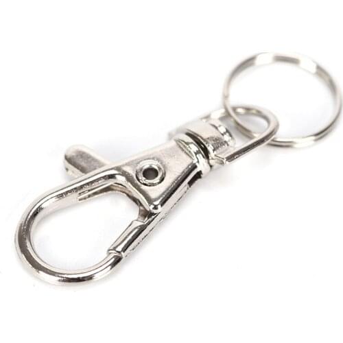 10pcs Classic Key Chain Ring Silver Metal Swivel Lobster Clasp Clips Key Hooks Keychain Split Ring DIY Bag Jewelry Wholeales
