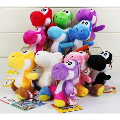 10pcs Super Mario Cartoon Plush Doll Toys Keychain Decoration Pendants
