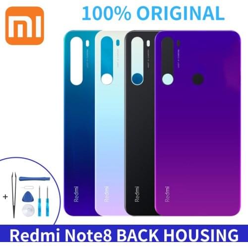 100% original Xiaomi Redmi Note 8 battery cover back door shell protective cover smooth shell with self-adhesive sticker