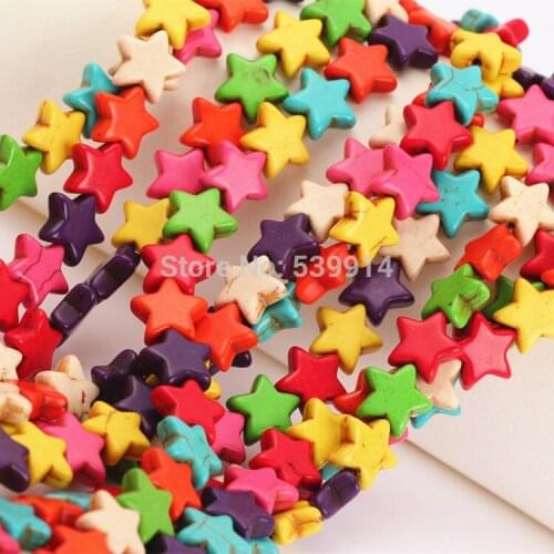 12mm Colorful Star Howlite Beads loose Stone Beads 160Pcs/Lot Charms Spacer Bead Handcrafts