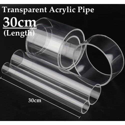 2pcs 30cm O.D16-110mm Clear Acrylic Pipe Tube DIY Aquarium Fish Tank High Transparent Glass Pipe Industry Clear Acrylic Pipe