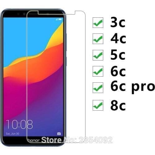 2pcs Tempered Glass For Huawei Honor 3c 4c 5c 6c Pro 8c Protective Glas Screen Protector On 6cpro 3 4 5 6 8 C C6 C5 Guard Saver