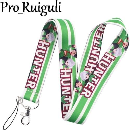 30pcs Hunter x Hunter Cartoon Neck Strap Lanyard for Keys ID Card Badge Holder Mobile Phone Straps Rope Keychain Webbing Ribbon