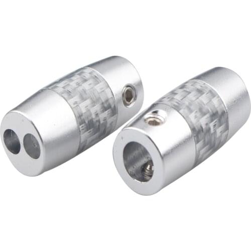 4Pcs Speaker Cable Splitter Ring Carbon Fiber Aluminum Earphone 1 to 2 Splitters