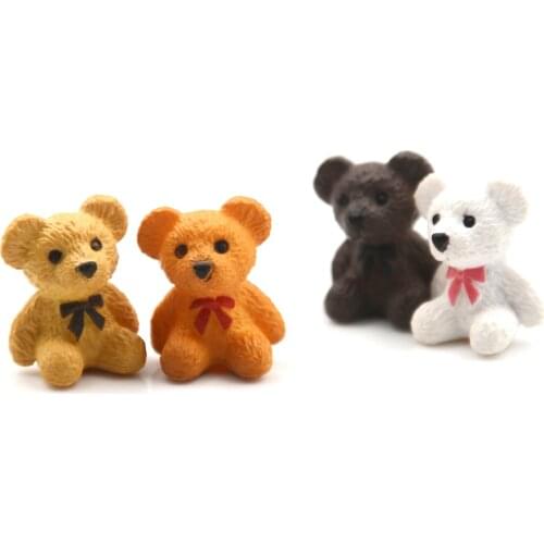 4Pcs Cute Bear Little Bear Dolls DIY Pot Plant Decor Landscape Garden Decor Miniature Craft Home Decor Kids Toys Doll Decor