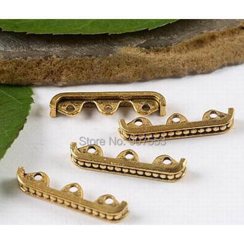 50pcs dark gold tone bar technics link connectors h1965