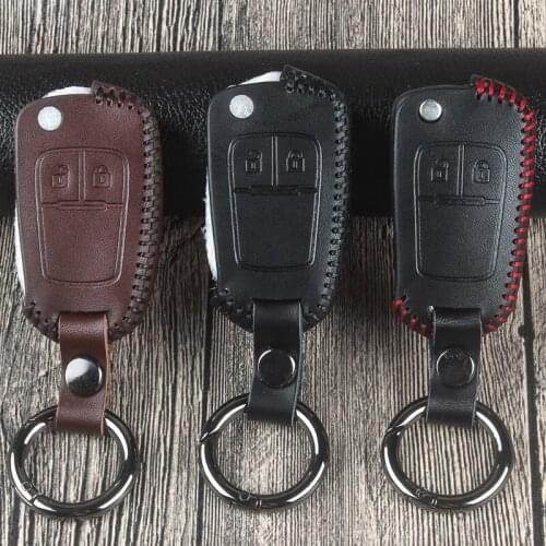 Car leather key case For Chevrolet Cruze Onix Silverado Camaro Aveo Opel VAUXHALL Astra Corsa Antara Meriva Insignia Key Cove