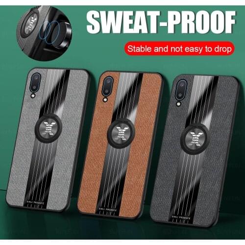 For Samsung A02 Case Ring Holder Fabric Hard Cover Soft Frame Cloth Phone Case For Samsung Galaxy A02 A 02 02A 6.5'' coque