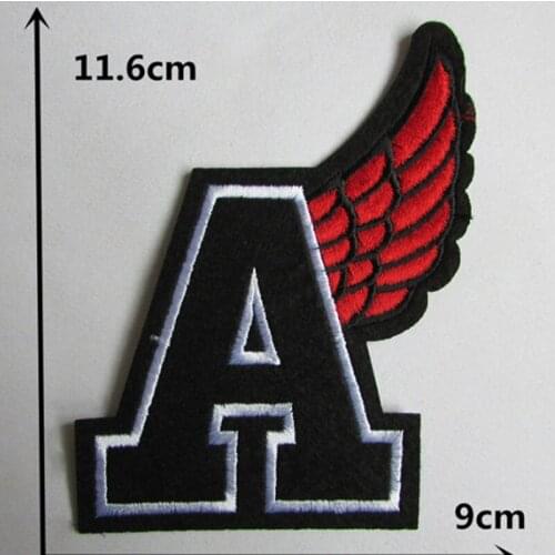 Black badge letters embroidered hand-patched cloth clothing denim trousers decorative repair clothing holes