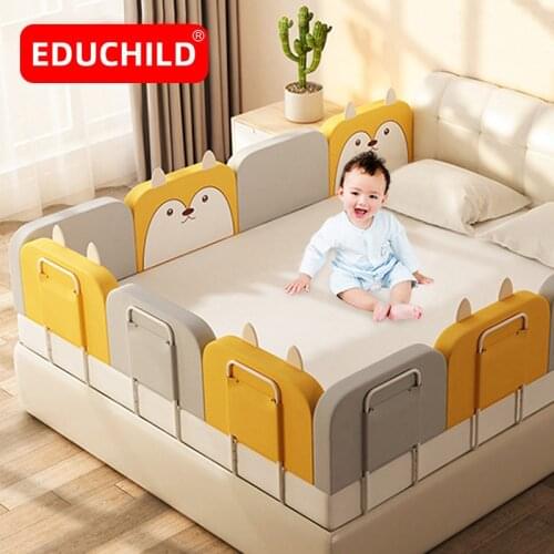 Educhild Baby Bed Fence 60cm 50cm Adjustable Height Baby Safety Bed Rails Anti-collision Baby Crib Bumper Guardrail 0-6 Years