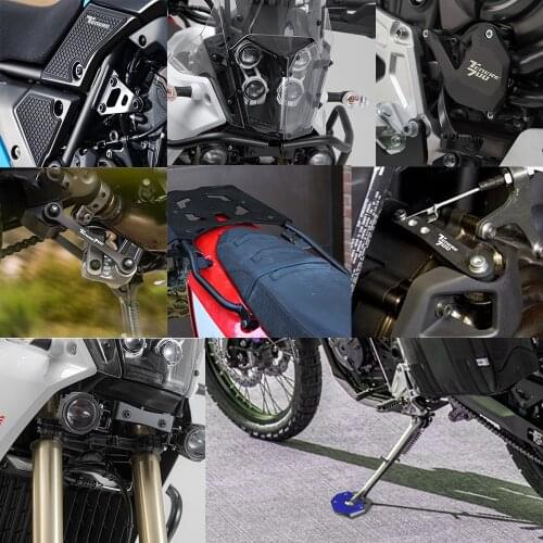 FOR YAMAHA Tenere 700 Headlight Radiator Grille Guard License Plate Holder Bracket Water Pump Protection Guard Cover Brake Lever
