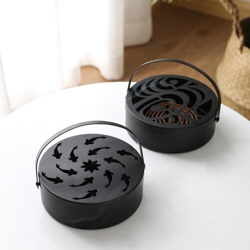 Hot New Mosquito Coil Holder Retro Mosquito Incense Burner Metal Incense Burner Holder for Home and Camping Garden